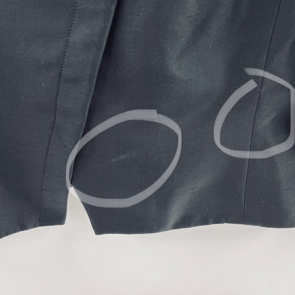 Papell Black 100% Silk Button Hidden Placard Button Detail Sleeve Top Shirt - Picture 9 of 9